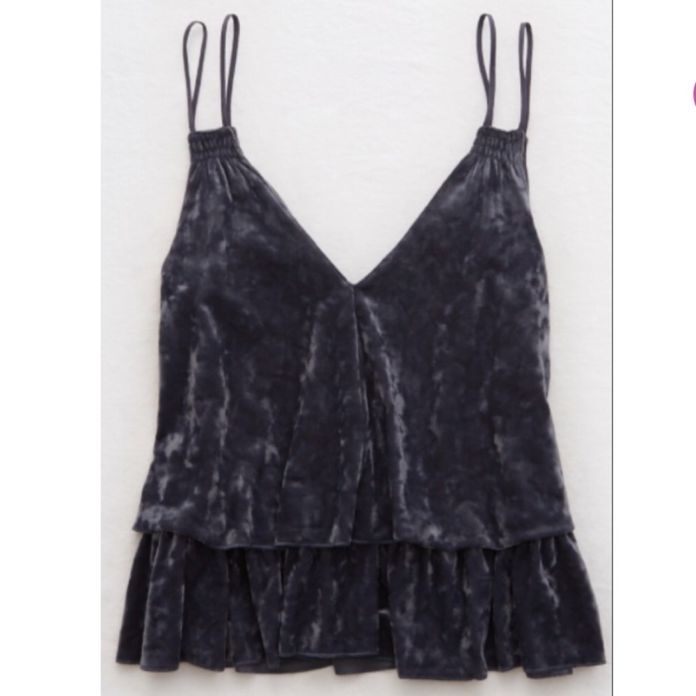 Aerie Velvet Flounce Cami